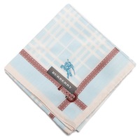 【新品】 薄手 ハンカチ チェック  バーバリー 71791 BURBERRY 水色 レディース
