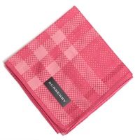 【新品】 薄手 ハンカチ ブロックチェック  バーバリー 72293 BURBERRY ボルドー メンズ