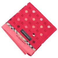 【新品】 薄手 ハンカチ 英字  バーバリー 72007 BURBERRY レッド レディース