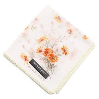 【新品】 薄手 ハンカチ 花柄  バーバリー 71745 BURBERRY ホワイト レディース