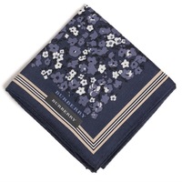 【新品】 薄手 ハンカチ 花柄  バーバリー 72253 BURBERRY ネイビー メンズ