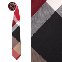 【新品】チェックナロータイ ブラックレーベルクレストブリッジ 全長144cm×剣先6cm cb-000370 レッド系 メンズ