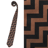 【新品】バーバリーロンドン 42806 柄物ネクタイ ブラウン  メンズ 様々なアイテムに使用されるシェブロン柄