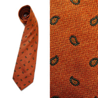 【新品】バーバリーロンドン ペイズリーネクタイ 35340 オレンジ系 メンズ プレゼント