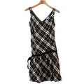 ウールチェックワンピース 38 バーバリーブルーレーベル 63057 BURBERRY BLUE LABEL ベージュ系 レディース