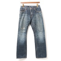 ウォッシュド加工ストレートデニムパンツ 70 バーバリーブラックレーベル 01000195 BURBERRY BLACK LABEL ブルー メンズ