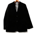 カットパイル地ピークドラペルテーラードジャケット M バーバリーブラックレーベル 67239 BURBERRY BLACK LABEL ブラック メンズ
