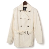 シャドーチェックウエストベルトショートコート 9 バーバリーロンドン 69983 BURBERRY LONDON ホワイト レディース