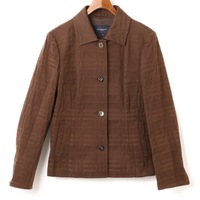 シャドーチェックボタンアップジャケット 42 バーバリーロンドン 76786 BURBERRY LONDON ブラウン レディース