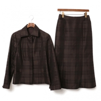 チェック　スカートスーツセットアップ 40 バーバリーロンドン br01000864 BURBERRY LONDON ブラウン レディース