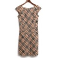 チェック　半袖ワンピース　 36 バーバリーブルーレーベル 74508 BURBERRY BLUE LABEL ベージュ レディース