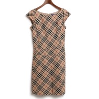 チェック　半袖ワンピース　 36 バーバリーブルーレーベル 74508 BURBERRY BLUE LABEL ベージュ レディース