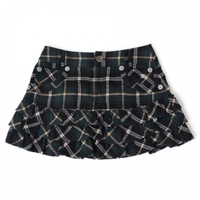 チェックスカート 38 バーバリーブルーレーベル 54407 BURBERRY BLUE LABEL イエロー系×モスグリーン系 レディース