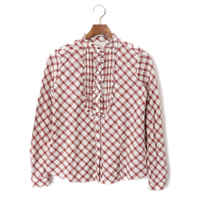 チェックブラウス 38 バーバリーブルーレーベル 45324 BURBERRY BLUE LABEL ピンク系 レディース