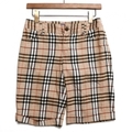 チェック柄折り返しハーフパンツ ベージュ 36 バーバリーブルーレーベル 68181 BURBERRY BLUE LABEL ベージュ レディース