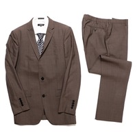 ナローノッチドラペルシングルテーラードジャケットスーツ 40R バーバリーブラックレーベル 65883 BURBERRY BLACK LABEL ブラウン メンズ