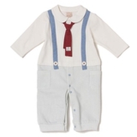 ネクタイサスペンダーデザイン2WAYミニ裏毛カバーオール