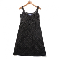ノースリーブブラメチェックワンピース 36 バーバリーブルーレーベル 67661 BURBERRY BLUE LABEL ブラック レディース