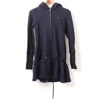 ハーフジップウールパーカーワンピース 38 バーバリーブルーレーベル 01000097 BURBERRY BLUE LABEL ネイビー レディース