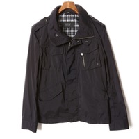 ハイネックジップアップミリタリージャケット M バーバリーブラックレーベル br01001123 BURBERRY BLACK LABEL ブラック メンズ
