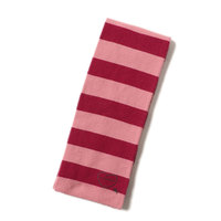 バーバリーブルーレーベル ボーダーマフラー 42146 ピンク系 レディース キュートなハート＆ロゴ入り