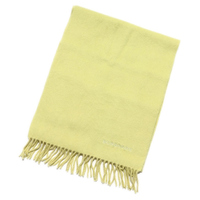 バーバリーロンドン マフラー イエロー系 淡い色合いが綺麗なソリッドカラーのカシミアマフラー