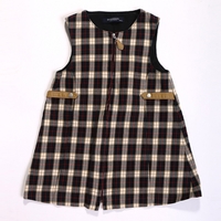 バーバリーロンドン 英国チェックジャンパースカート 黒系 キッズ 前開きジッパー 24180