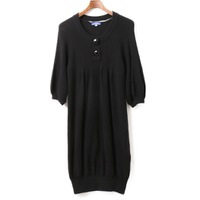 パフスリーブバルーンニットワンピース 38 バーバリーブルーレーベル 01000147 BURBERRY BLUE LABEL ブラック レディース