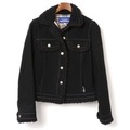 ボアディテールウールジャケット 38 バーバリーブルーレーベル 74441 BURBERRY BLUE LABEL ブラック レディース