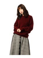 ラウンドネックニットTOP/GRAY