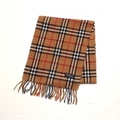 ラムウール使用英国チェック柄マフラー キャメル系 バーバリーズ 16922