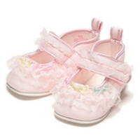 【50%OFF】リボン＆レースフリルつきストラップシューズ