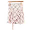 リボンベルトチェックラップスカ―ト 36 バーバリーブルーレーベル 74029 BURBERRY BLUE LABEL ピンク レディース