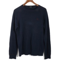 ロゴ刺繍ステッチデザインニットセーター 2 バーバリーブラックレーベル 68703 BURBERRY BLACK LABEL ネイビー メンズ