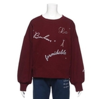 【50%OFF】刺しゅう入りボリューム袖裏毛トレーナー