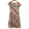 半袖ウールノヴァチェックワンピース 38 バーバリーブルーレーベル br01000958 BURBERRY BLUE LABEL ベージュ レディース