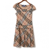 半袖ウールノヴァチェックワンピース 38 バーバリーブルーレーベル br01000958 BURBERRY BLUE LABEL ベージュ レディース