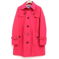 裏地チェックフーデットロングコート 38 バーバリーブルーレーベル 73892 BURBERRY BLUE LABEL ピンク レディース