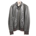 裏地チェックラビットファー装飾ラムレザーシングルライダースジャケット M バーバリーブラックレーベル 73889 BURBERRY BLACK LABEL ブラック メンズ