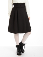 フリルトリムベルト付きフレアスカート/ピンク