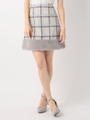 ふわるんチェックミニスカート/ライトグレー