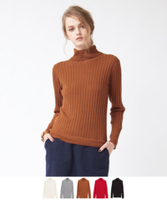 アンゴラ混ワイドリブタートルニット【メール便可／80】