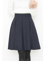 ストリングベルト付きタックフレアースカート/チャコール2(022)
