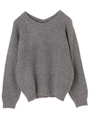 ・2Way畦編プルオーバー/杢グレー