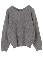 ・2Way畦編プルオーバー/杢グレー