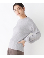ボリュームスリーブワイドリブニット/ライトグレー(011)