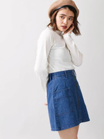 WEGO/前ジップ台形ミニスカート