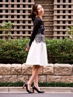 レースプリントワンピース[DRESS/ドレス]/ブラック