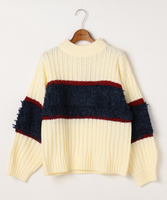 ブロッキングニットプルオーバー