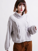 WEGO/ベロアモールケーブルセーター